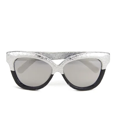 Linda Farrow Women's Platinum Lens Sunglasses - Silver to Black Snake
