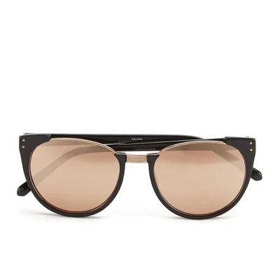Linda Farrow Women's Gold Lens Sunglasses - Black and Rose Gold