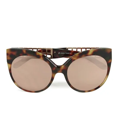 Linda Farrow Women's Rose Gold Lens Sunglasses - Tortoise Shell