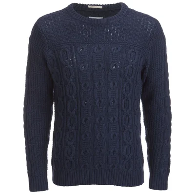 GANT Rugger Men's Chunky Cable Knitted Jumper - Blue