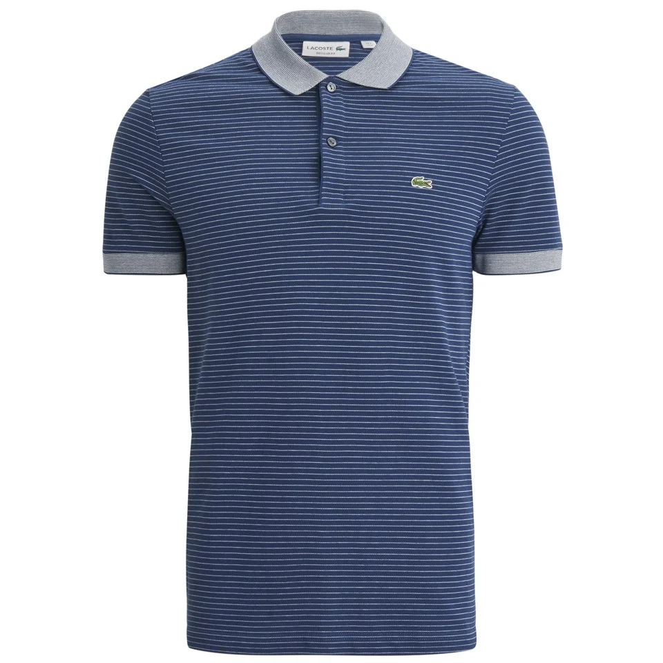 Lacoste Men's Short Sleeve Ribbed Collar Polo Shirt - Philippines Blue Stripe Image 1