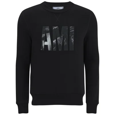 AMI Men's Flowers Big AMI Men Patch Sweatshirt - Black/Grey