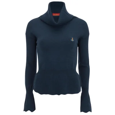 Vivienne Westwood Red Label Women's Basic Knitted Voluminous Roll Neck Jumper - Navy