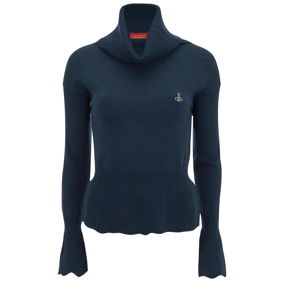 Vivienne Westwood Red Label Women's Basic Knitted Voluminous Roll Neck Jumper - Navy Image 1
