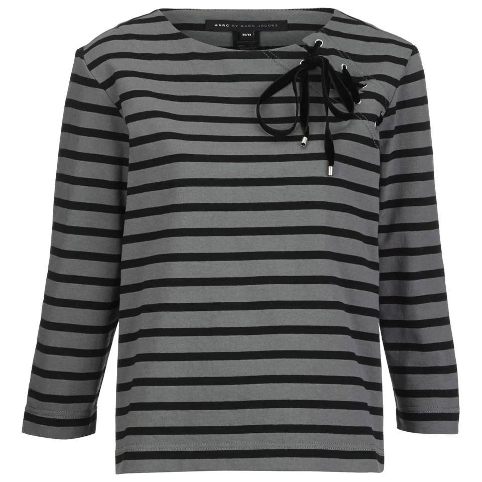 Marc by Marc Jacobs Women's Jacquelyn Stripe Top - Smoked Pearl Multi Image 1