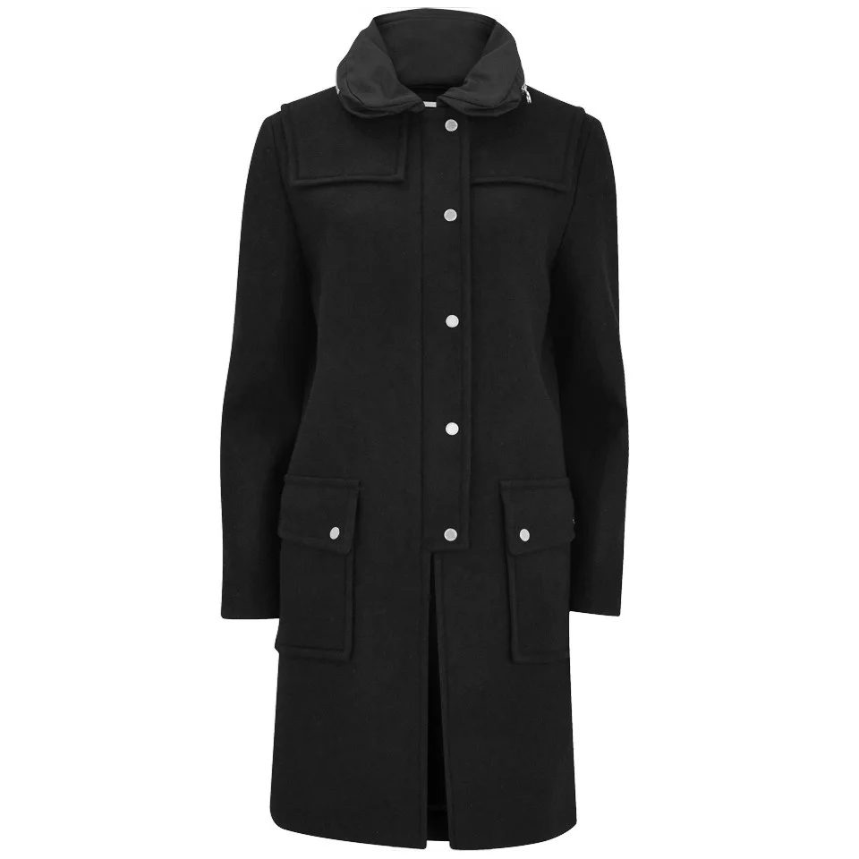 Marc by Marc Jacobs Women's Norman Bonded Wool Hooded Coat - Black Image 1