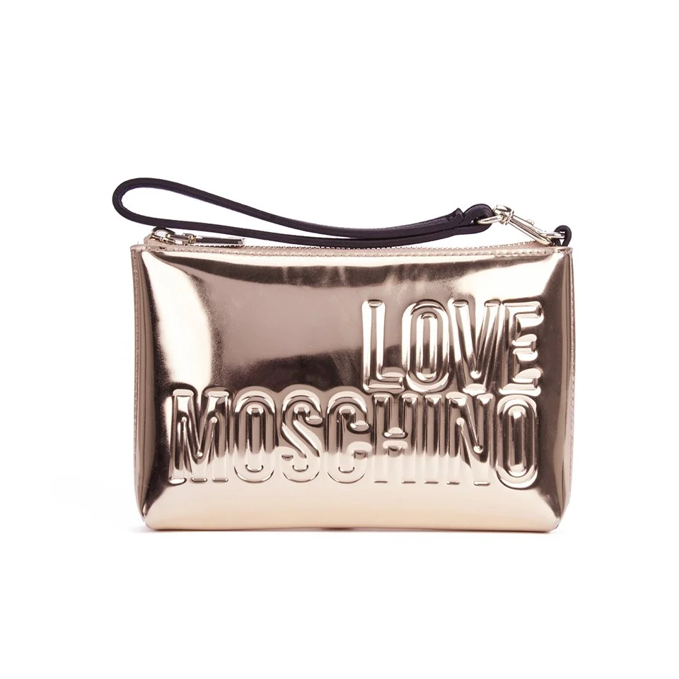 Love Moschino Women's Mirror Clutch Bag - Rose Gold Image 1