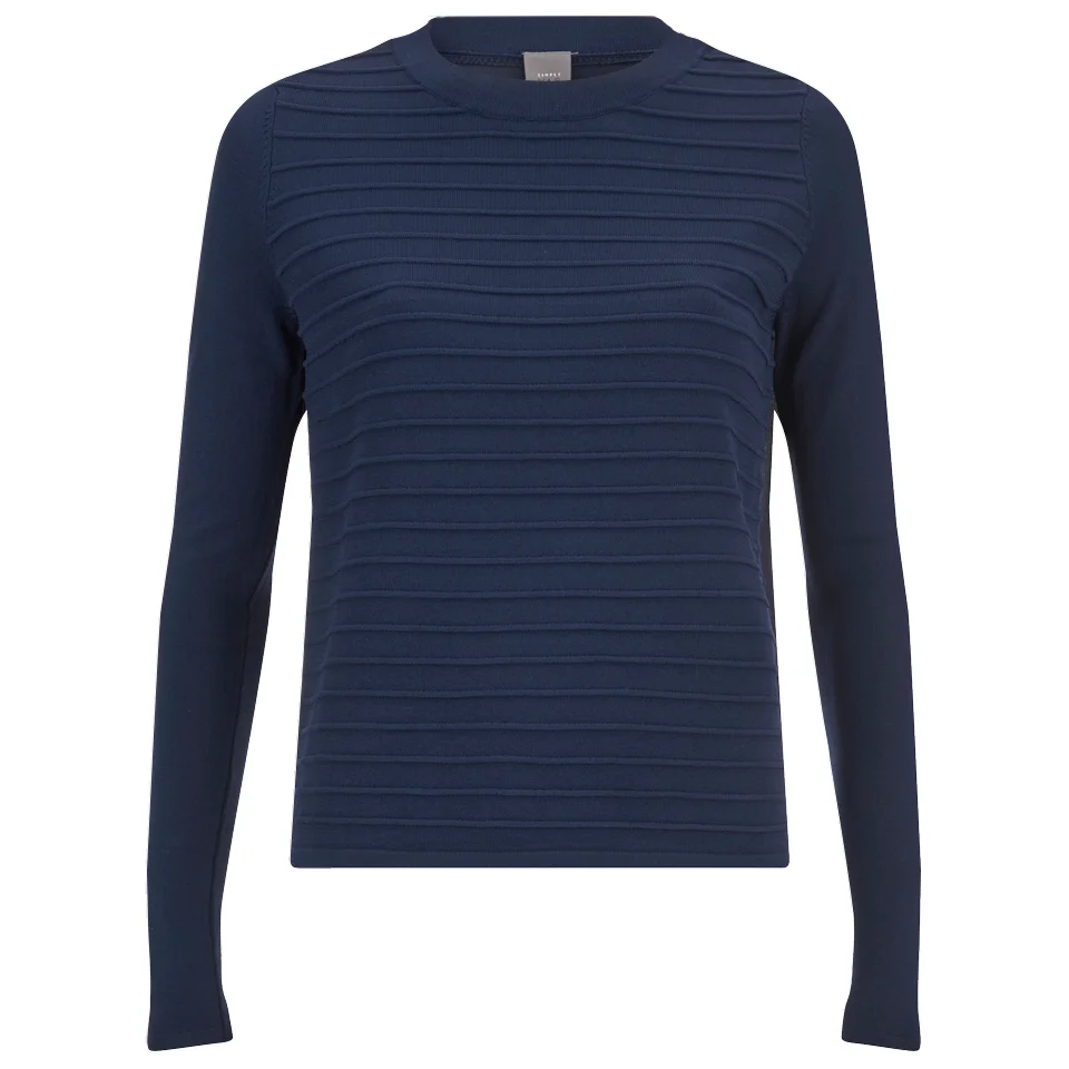 Y.A.S Women's Lima Ribbed Jumper - Navy Image 1