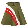Preen by Thornton Bregazzi Women's Grove Cotton Twill Skirt - Khaki/Red Stripe - Image 1