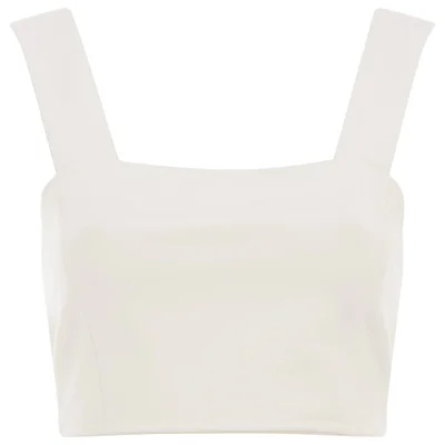 Lavish Alice Women's Harness Strap Detail Crop Top - White
