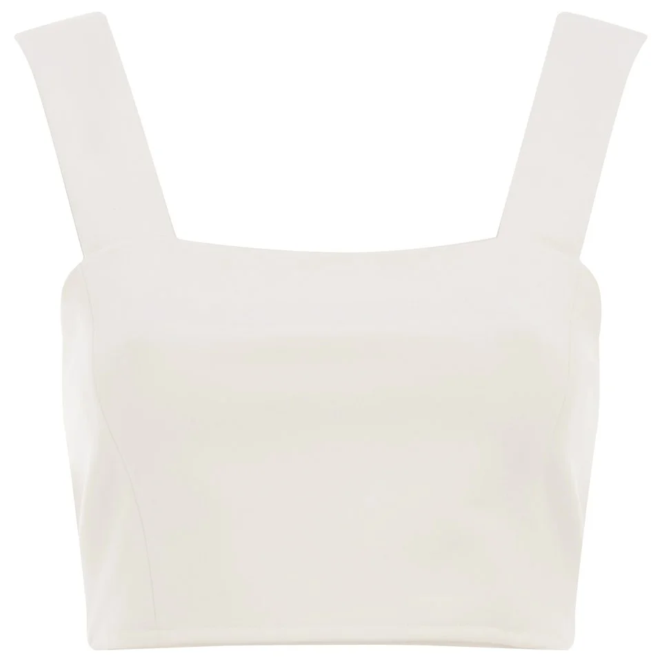 Lavish Alice Women's Harness Strap Detail Crop Top - White Image 1