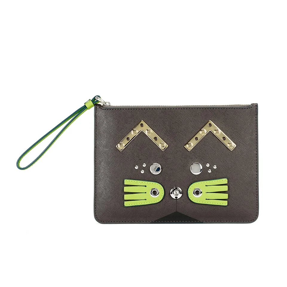 Marc by Marc Jacobs Women's Screwed Up Faces Gato Wristlet Zip Pouch - Faded Aluminium Multi Image 1