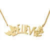 Marc by Marc Jacobs Women's Lost and Found Believe Name Plate Pendant Necklace Gold - Image 1