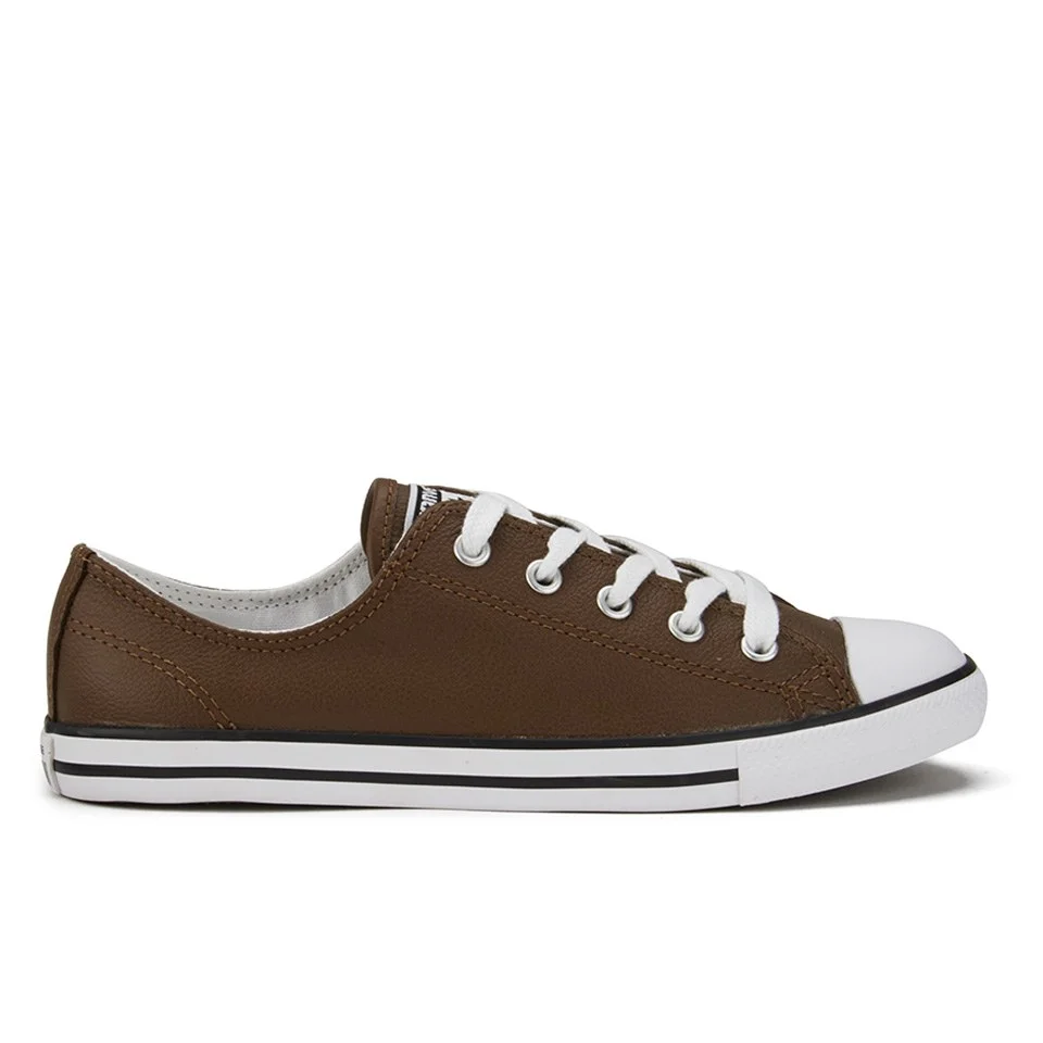Converse Women's Chuck Taylor All Star Dainty Seasonal Leather Ox Trainers - Chocolate/White/White Image 1