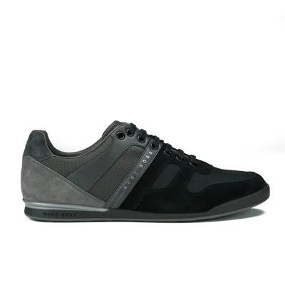 BOSS Green Men's Akeen Clean Leather Trainers - Charcoal