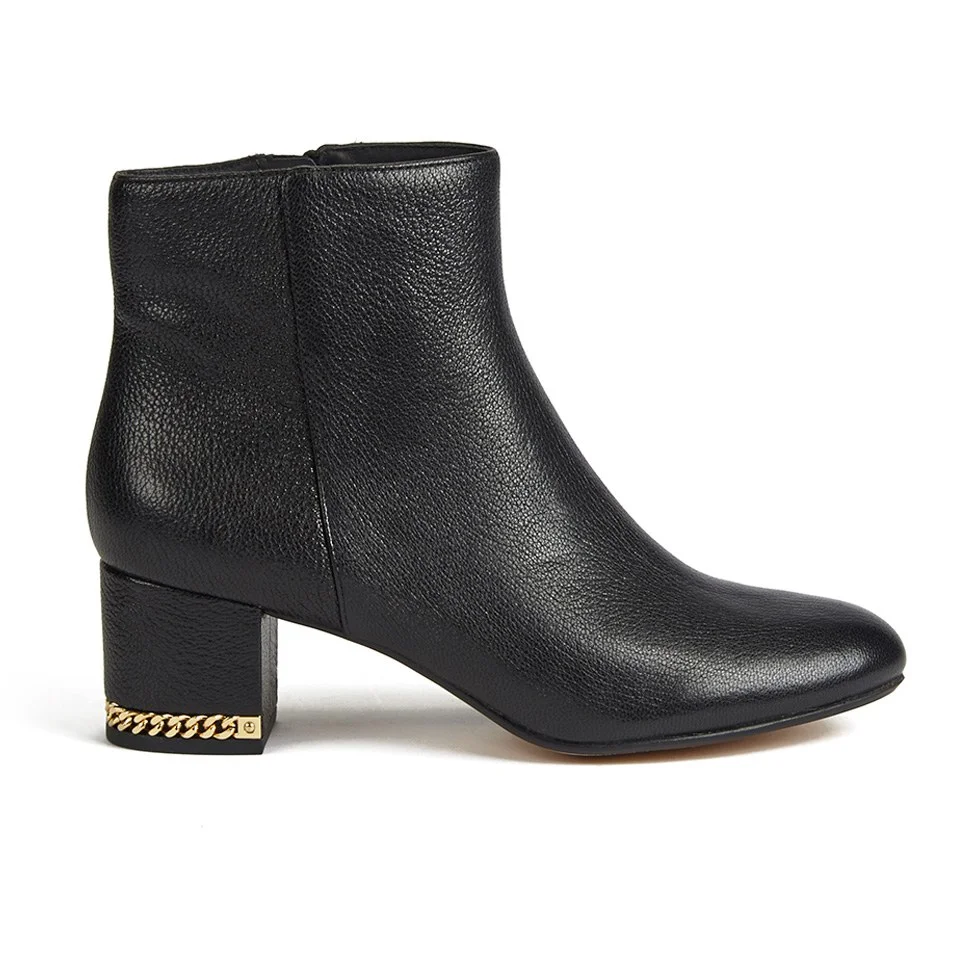 MICHAEL MICHAEL KORS Women's Sabrina Tumbled Leather Heeled Ankle Boots - Black Image 1