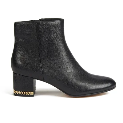 MICHAEL MICHAEL KORS Women's Sabrina Tumbled Leather Heeled Ankle Boots - Black