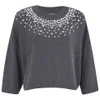 MICHAEL MICHAEL KORS Women's Embellished Neck Cropped Sweatshirt - Grey - Image 1