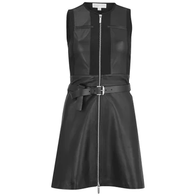 MICHAEL MICHAEL KORS Women's Belted Leather Dress - Black