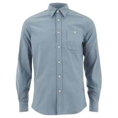 Knutsford x Tripl Stitched Men's Long Sleeve Oxford Shirt - Slate Blue