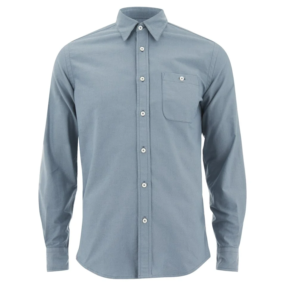 Knutsford x Tripl Stitched Men's Long Sleeve Oxford Shirt - Slate Blue Image 1