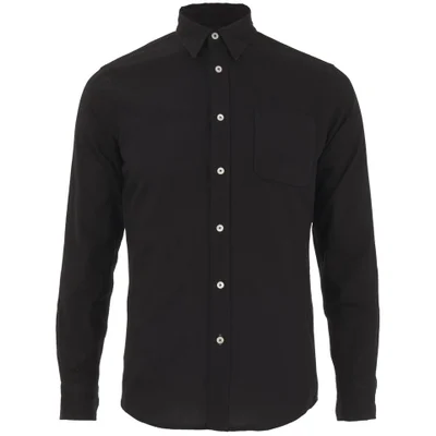 Knutsford x Tripl Stitched Men's Long Sleeve Woven Pique Shirt - Black