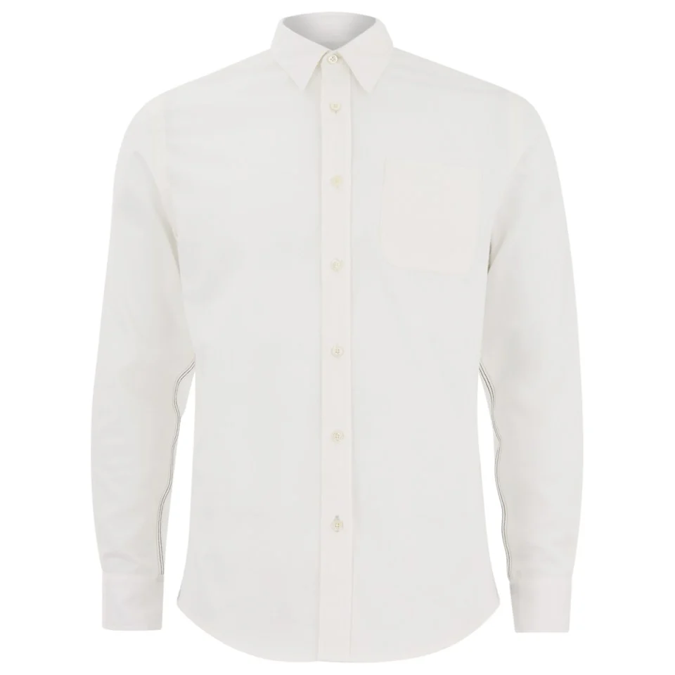 Knutsford x Tripl Stitched Men's Long Sleeve Woven Pique Shirt - White Image 1