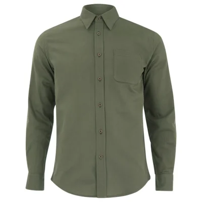 Knutsford x Tripl Stitched Men's Long Sleeve Woven Pique Shirt - Khaki