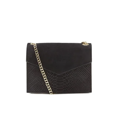 Maison Scotch Women's Chic Suede Bag with Adjustable Chain - Black