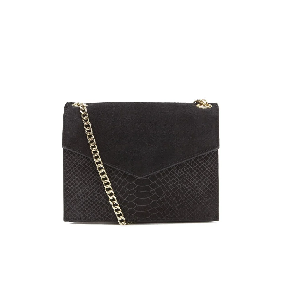 Maison Scotch Women's Chic Suede Bag with Adjustable Chain - Black Image 1