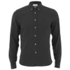 American Vintage Gaspar Long Sleeve Flannel Shirt - Charcoal - Image 1