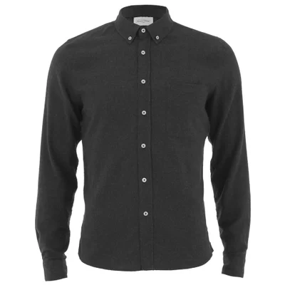 American Vintage Gaspar Long Sleeve Flannel Shirt - Charcoal