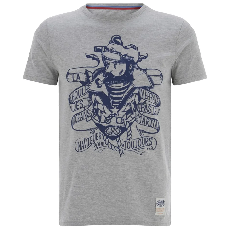 Armor Lux Men's Fisherman Printed T-Shirt - Grey Image 1