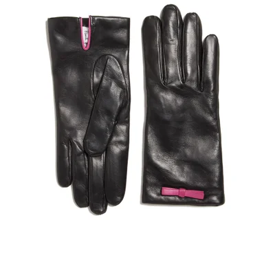 Paul Smith Accessories Women's Leather Bow Gloves - Black - Medium