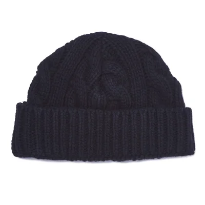 Oliver Spencer Men's Cable Knit Beanie Hat - Navy