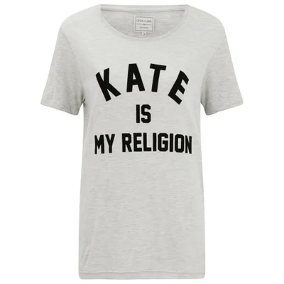 Eleven Paris Women's Kate Slogan T-Shirt - Melange Light Grey