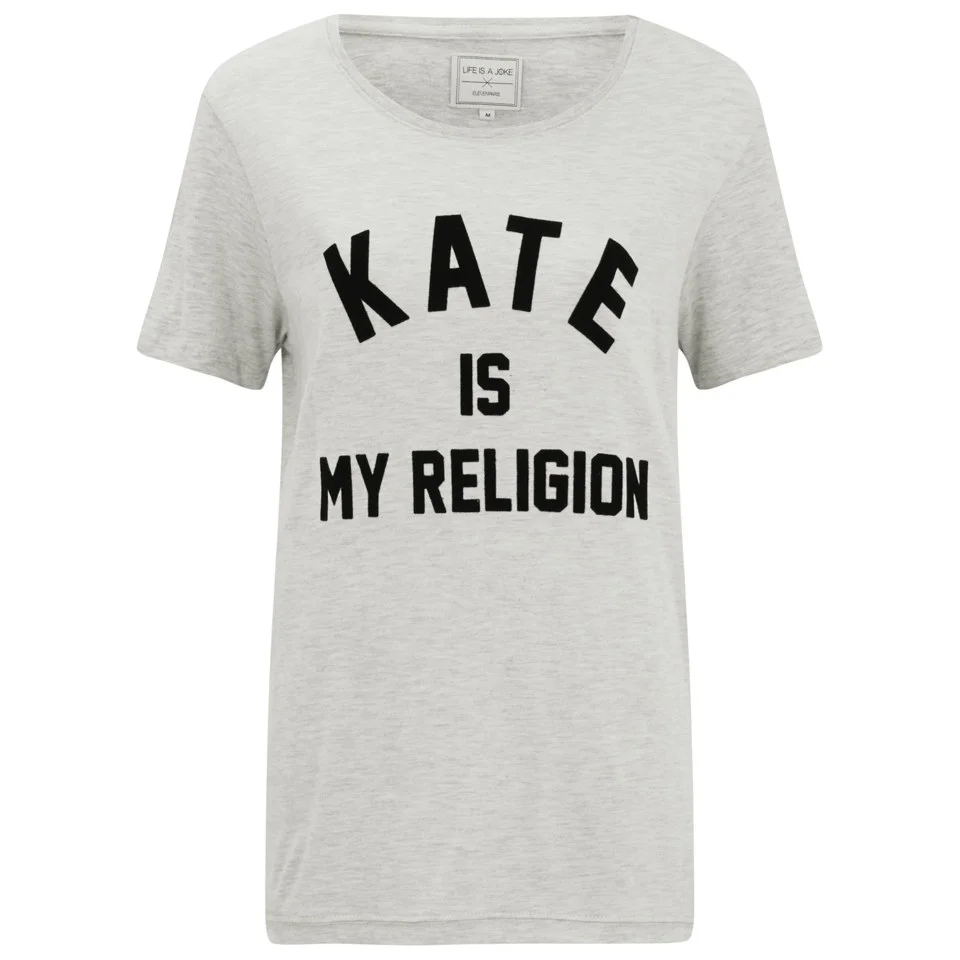 Eleven Paris Women's Kate Slogan T-Shirt - Melange Light Grey Image 1