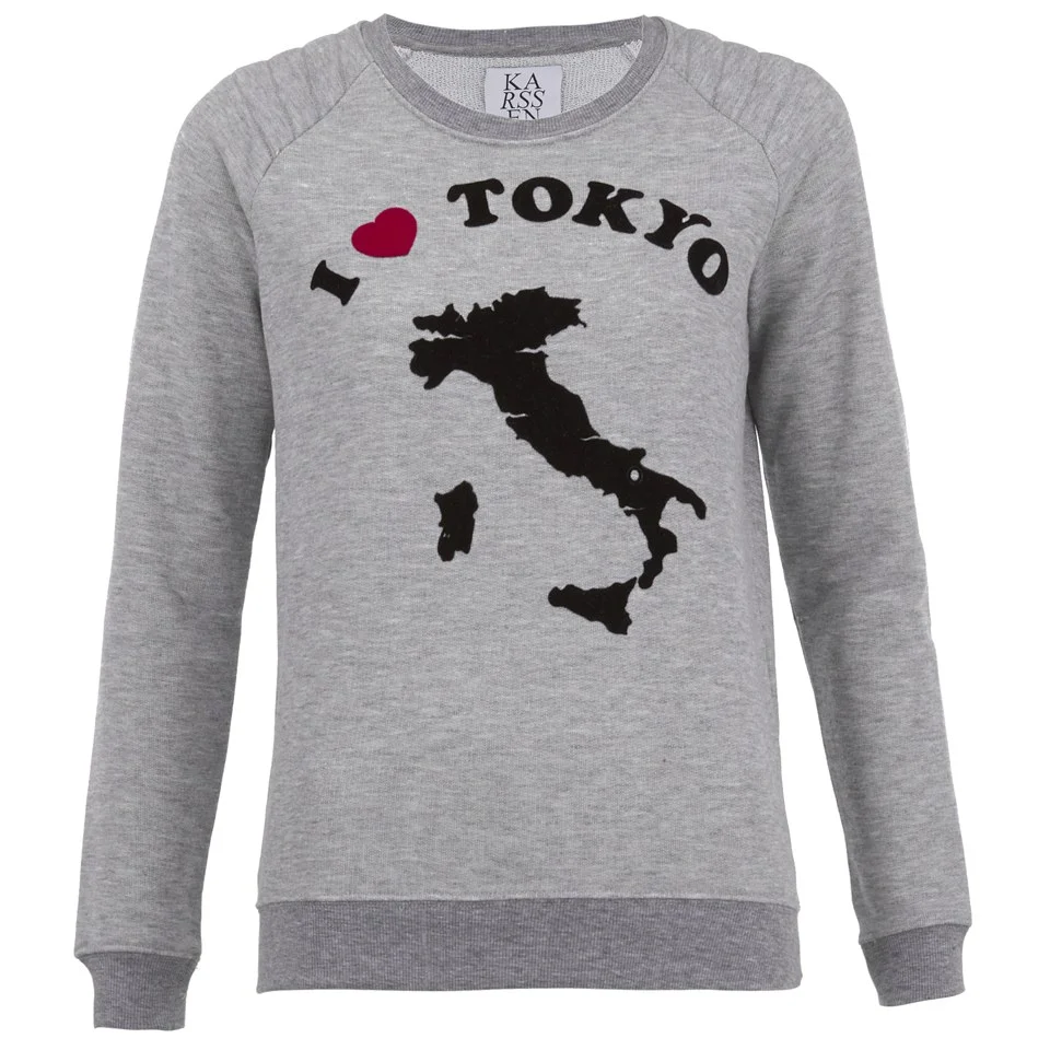 Zoe Karssen Women's I Love Tokyo Sweatshirt - Grey Image 1