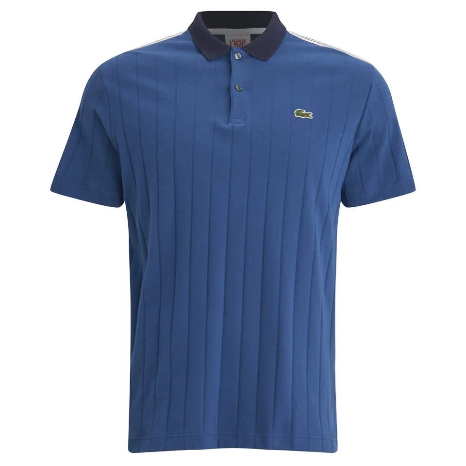 Lacoste Live Men's Short Sleeve Pinstripe Polo Shirt - Blue Image 1
