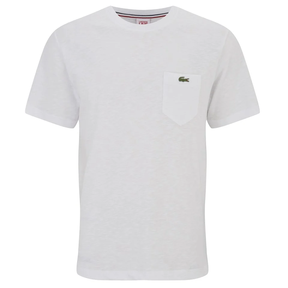 Lacoste Live Men's Short Sleeve Pocket Crew Neck T-Shirt - White Image 1