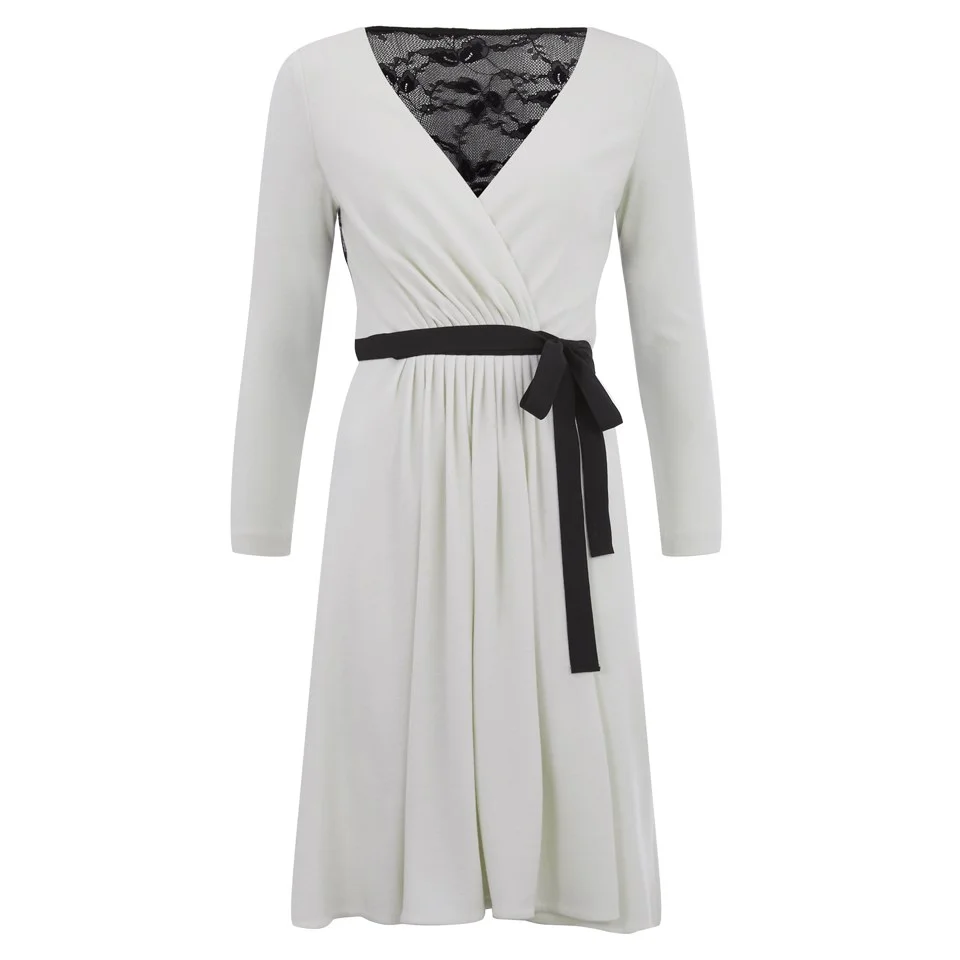 Diane von Furstenberg Women's Seduction Wrap Dress - Ivory/Black Image 1