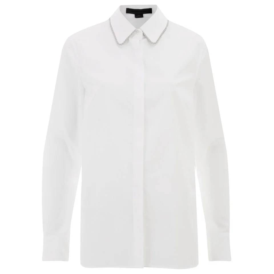 Alexander Wang Women's Fitted Shirt with Ballchain Collar - Sterile Image 1
