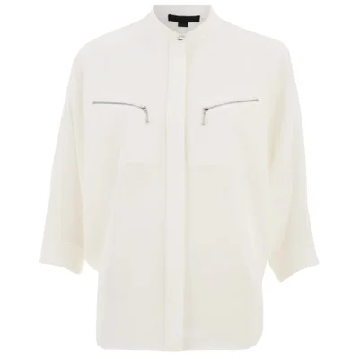 Alexander Wang Women's Button Up Top with Zip Pockets - Sterile