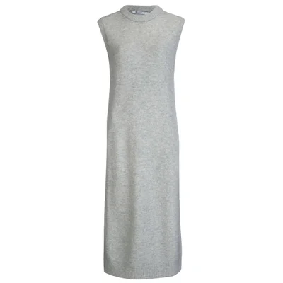 T by Alexander Wang Women's Cashwool Jersey Mock Neck Floor Length Dickie Dress - Heather Grey