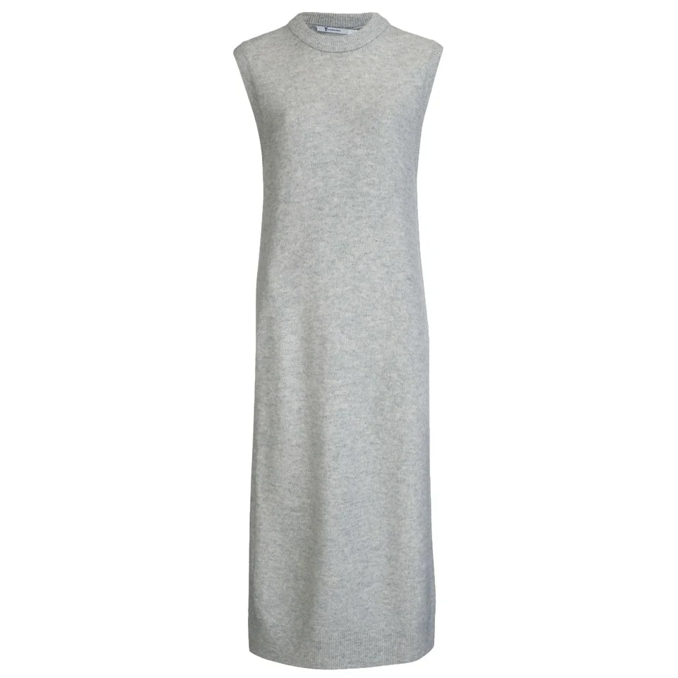 T by Alexander Wang Women's Cashwool Jersey Mock Neck Floor Length Dickie Dress - Heather Grey Image 1