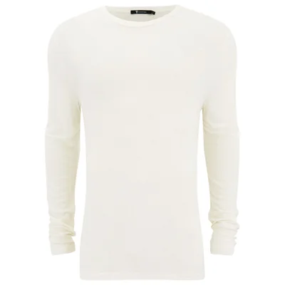 T by Alexander Wang Men's Slub Rayon Silk Long Sleeve T-Shirt - Ivory