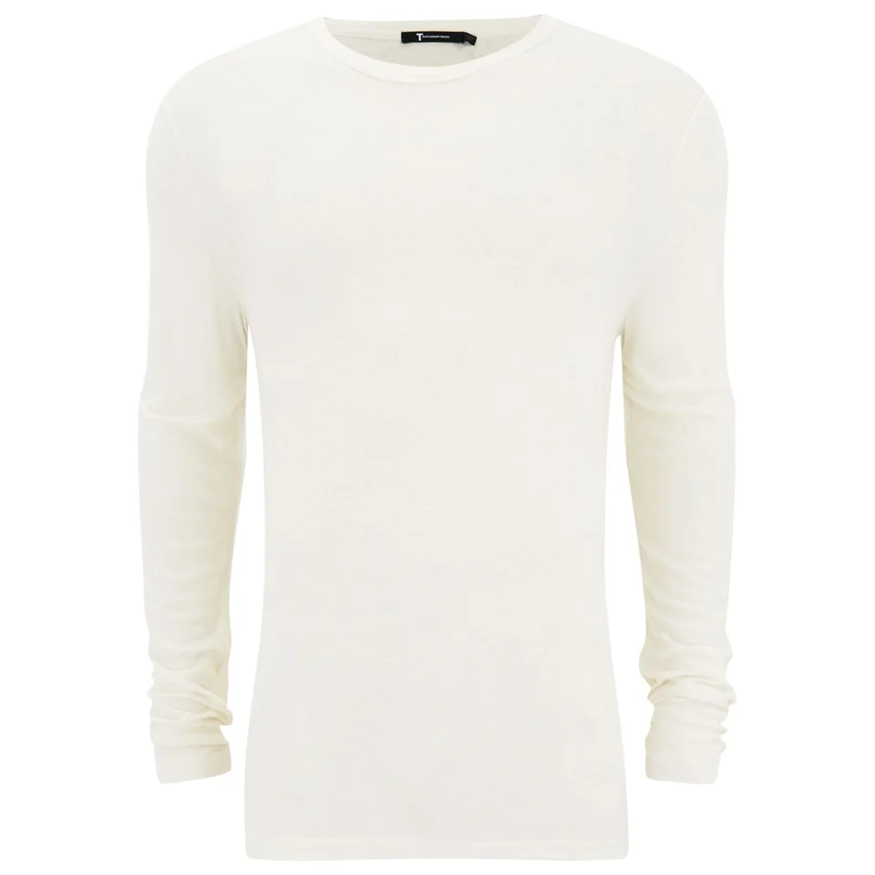 T by Alexander Wang Men's Slub Rayon Silk Long Sleeve T-Shirt - Ivory Image 1