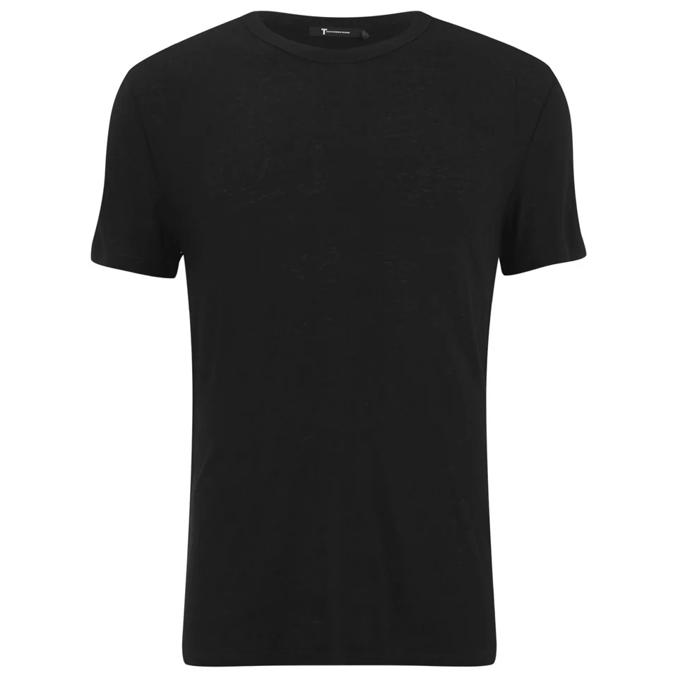 T by Alexander Wang Men's Slub Rayon Silk Crew Neck T-Shirt - Black Image 1