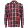 Edwin Men's Light Flannel Checked Labour Shirt - Red - Image 1