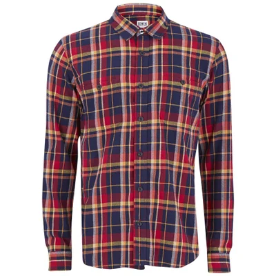 Edwin Men's Light Flannel Checked Labour Shirt - Red